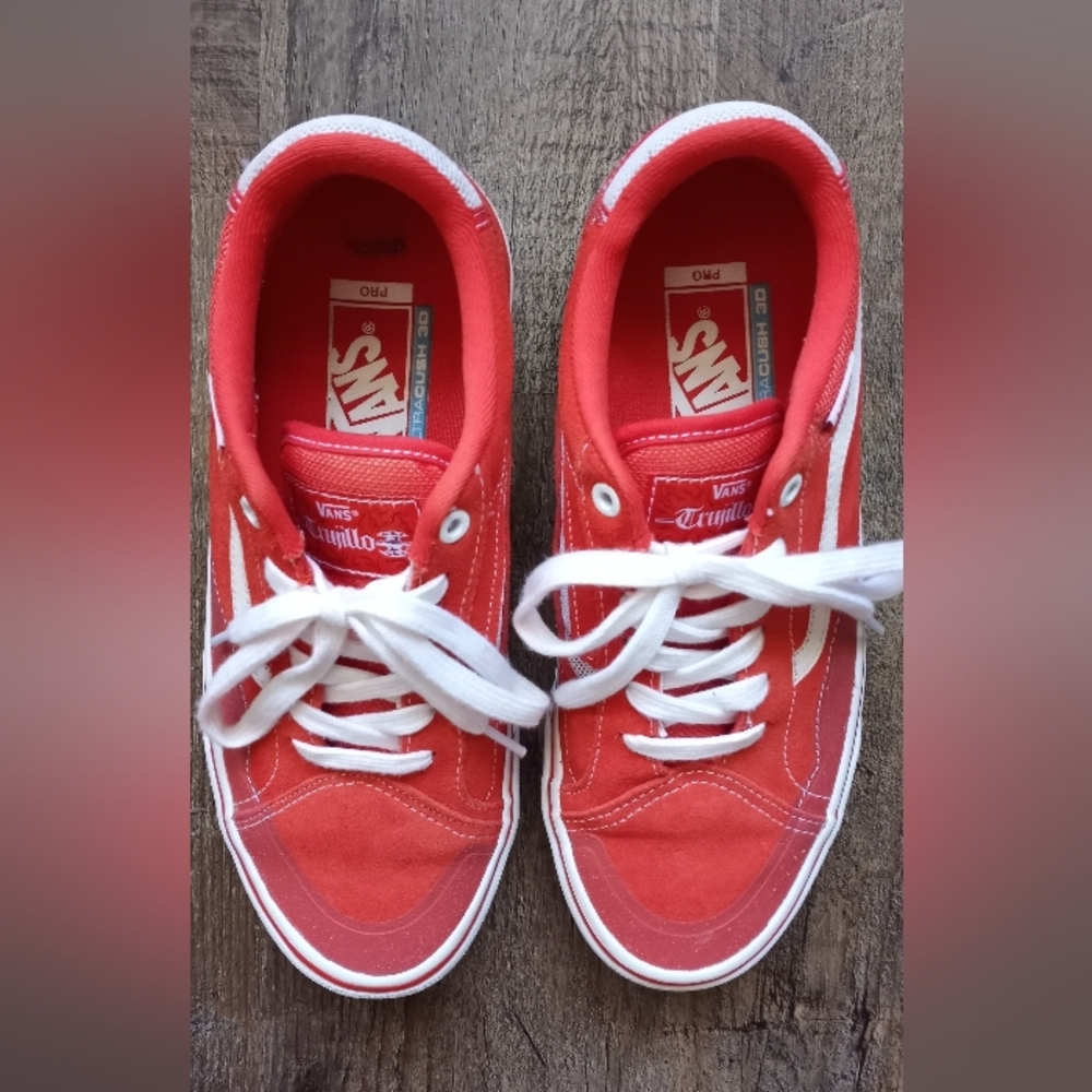 Vans Orange & White Trujillo TNT Advanced Prototype Men's Skate Shoes Size 7.5 - Picture 4 of 10